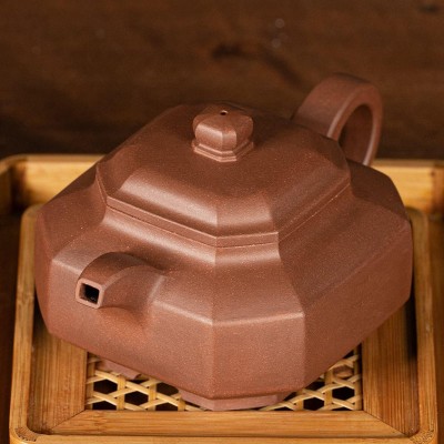 Flat-Bafang Yixing teapot | Dicaoqing ni | 220 ml